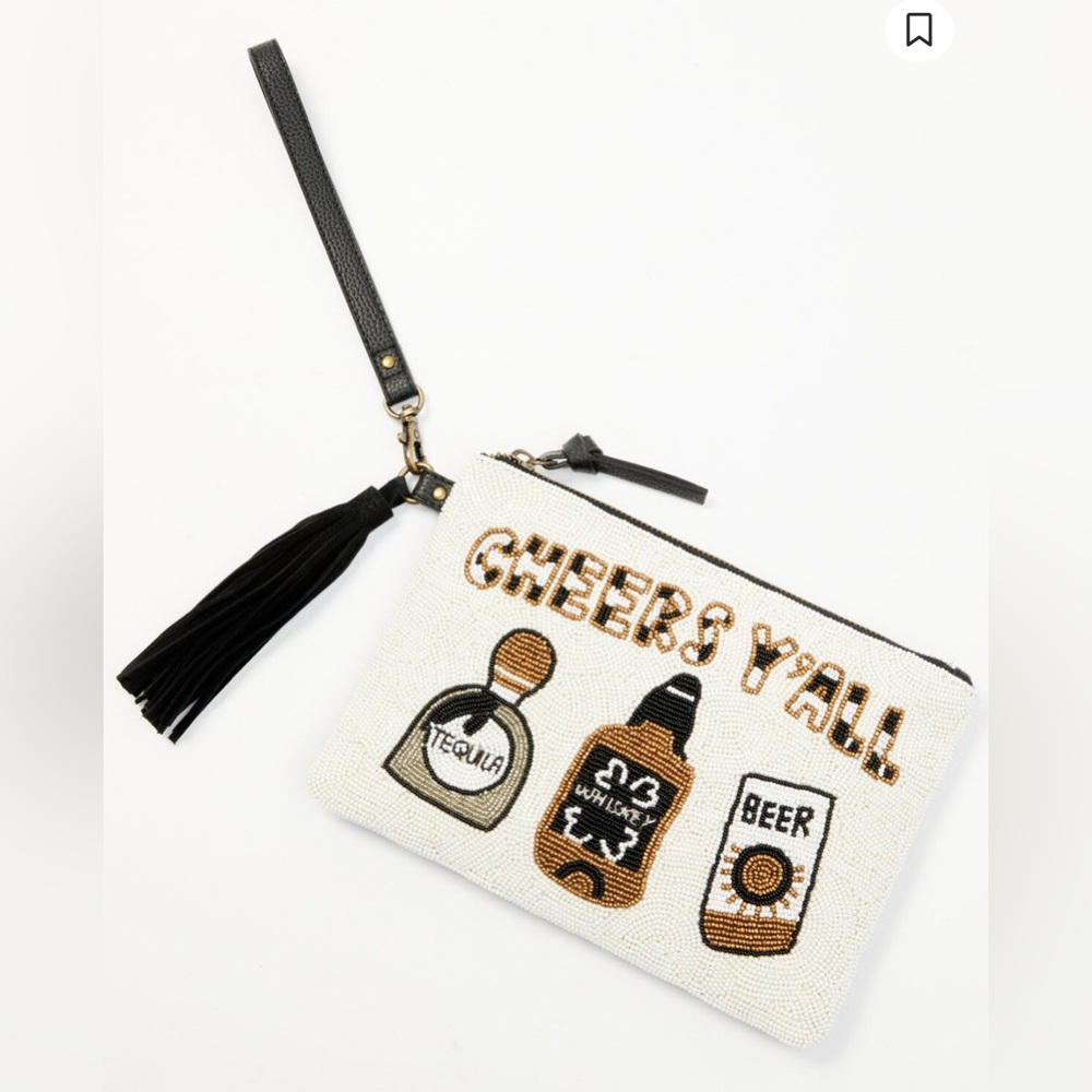 NWT SHYANNE WOMEN'S BEADED CHEERS Y'ALL CLUTCH FROM BOOT BARN 🤠